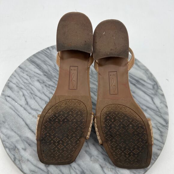 Joie Womens 6.5 Sandals Ivy Tan Boho Block Heel Ankle Strap Woven Faux Leather - Picture 6 of 11